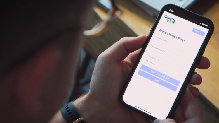OpenVia smartphone app for access entry allows tenants to make guest passes
