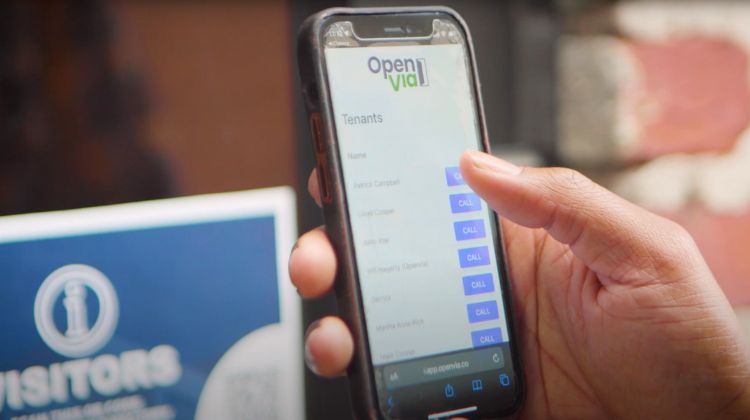 OpenVia virtual callbox is used by guests to video call tenants